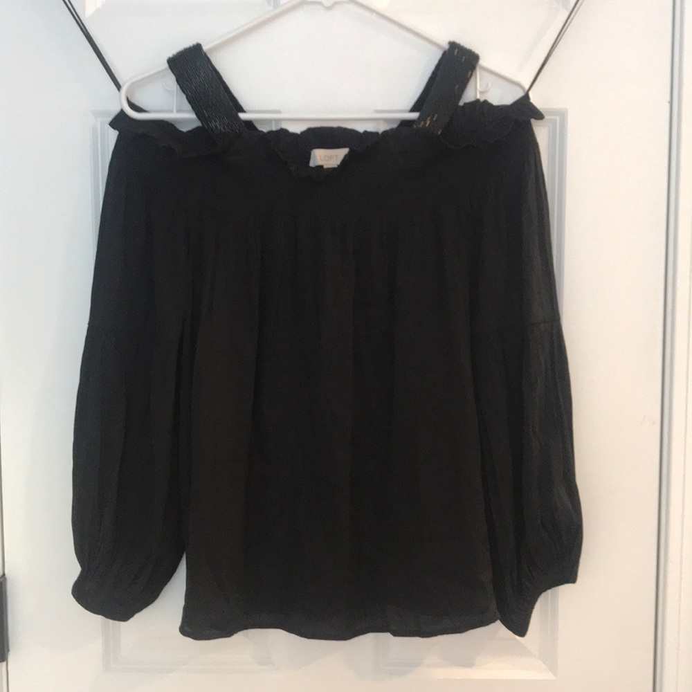 Black cold shoulder top